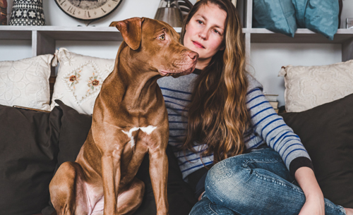 Woman and dog